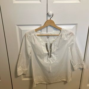 J.Crew White Camp Style Shirt